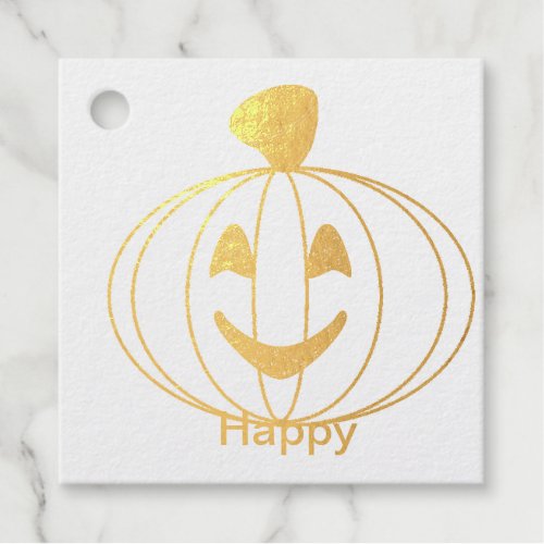 Halloween Pumpkin Foil Favor Tags