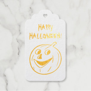 Halloween Pumpkin Foil Gift Tags