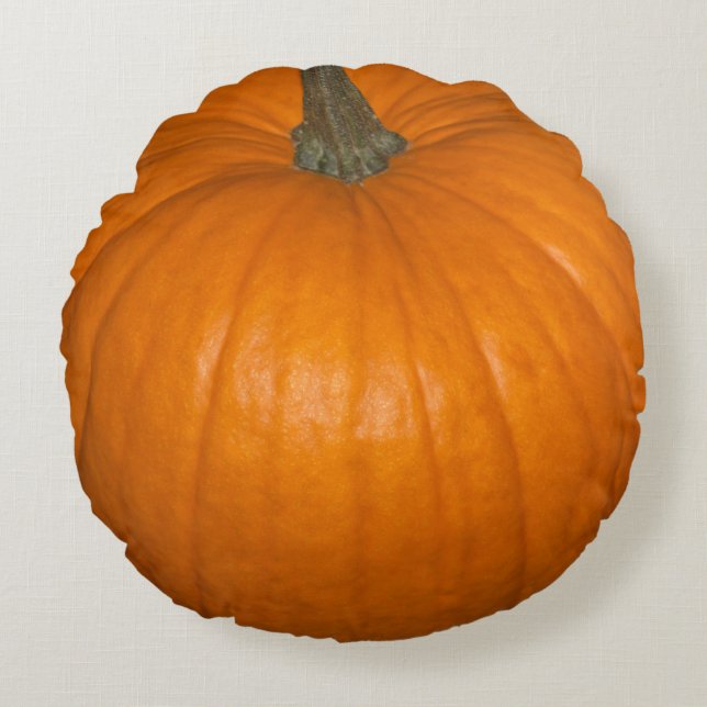 Halloween Pumpkin Food Photography Round Pillow (Front)