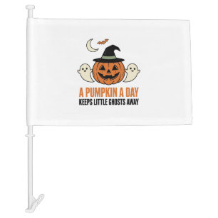 Halloween Pumpkin Funny Ghost Vintage Quote_1 Car Flag