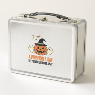 Halloween Pumpkin Funny Ghost Vintage Quote_1 Metal Lunch Box