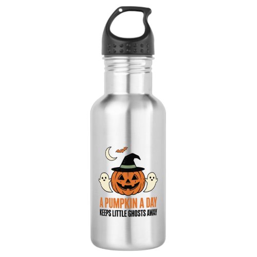 Halloween Pumpkin Funny Ghost Vintage Quote_1 Stainless Steel Water Bottle
