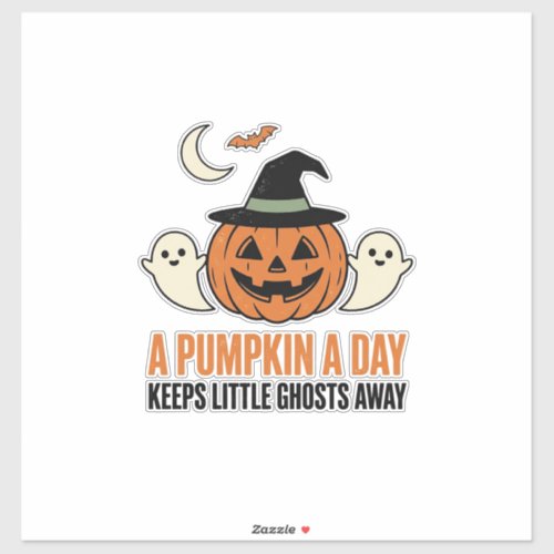 Halloween Pumpkin Funny Ghost Vintage Quote_1 Sticker