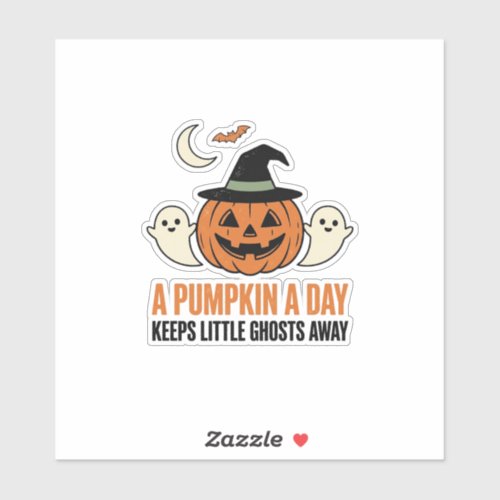 Halloween Pumpkin Funny Ghost Vintage Quote_1 Sticker