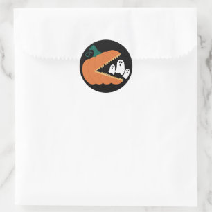 Halloween Pumpkin Funny Ghosts Boys Kids  Classic Round Sticker