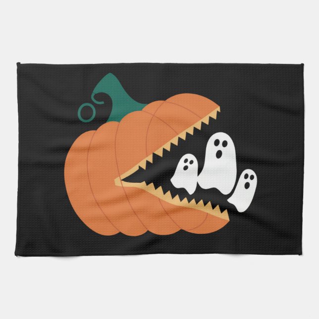 Halloween Pumpkin Funny Ghosts Boys Kids  Kitchen Towel (Horizontal)