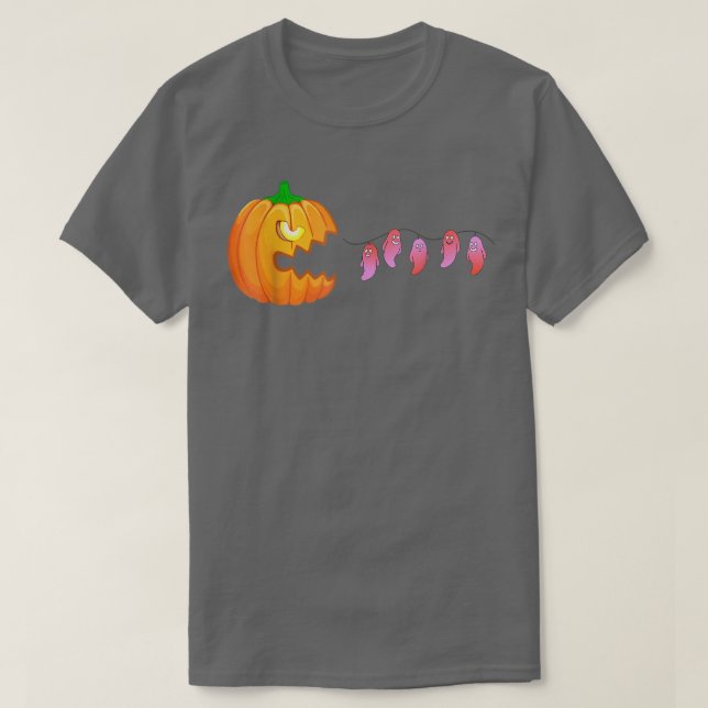 Halloween Pumpkin Funny Ghosts Boys Kids Women Men T-Shirt (Design Front)