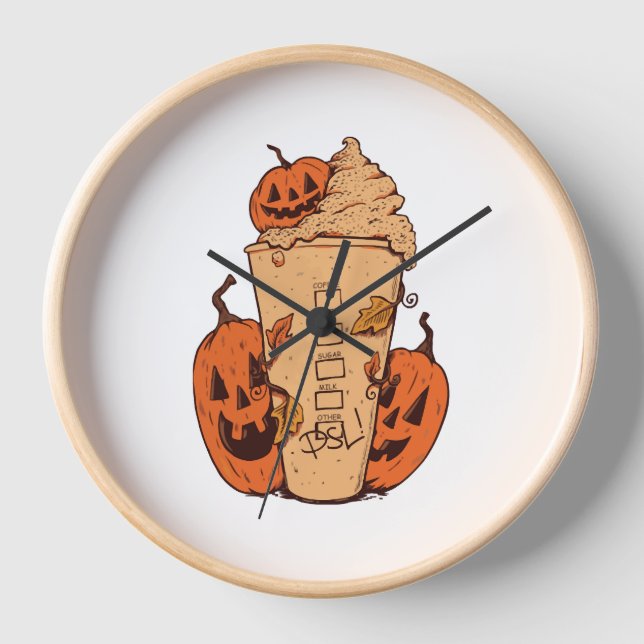 Halloween Pumpkin Funny Halloween Pumpkin Clock (Front)
