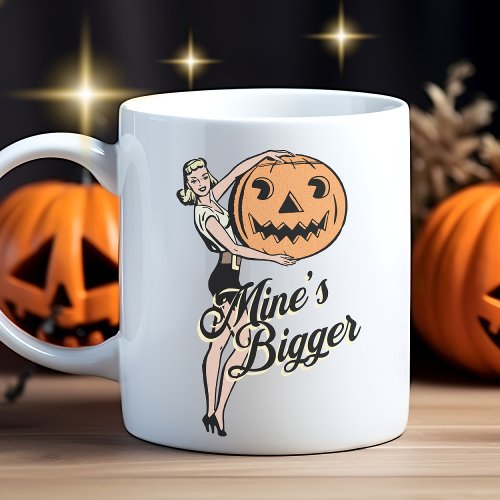 Halloween Pumpkin Funny Retro Orange Mines Bigger Coffee Mug