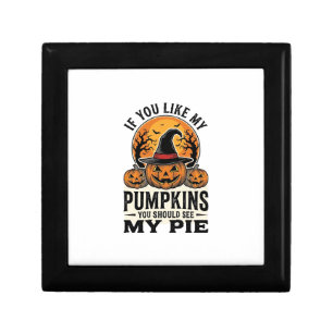 Halloween Pumpkin Funny Vintage Pie Quote_1 Gift Box