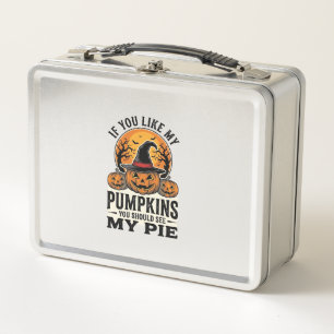 Halloween Pumpkin Funny Vintage Pie Quote_1 Metal Lunch Box