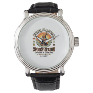 Halloween Pumpkin Funny Vintage Witch Hat_1 Watch