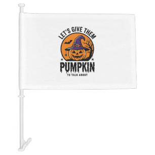 Halloween Pumpkin Funny Witch Hat Spooky Retro_1 Car Flag
