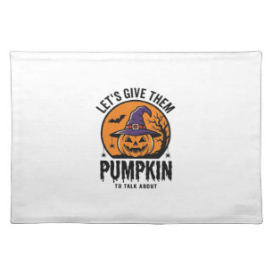 Halloween Pumpkin Funny Witch Hat Spooky Retro_1 Cloth Placemat