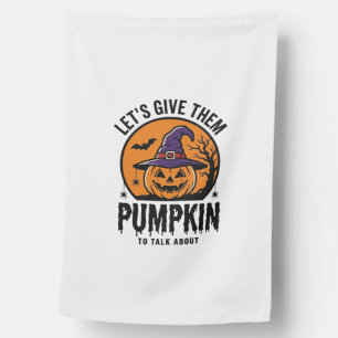 Halloween Pumpkin Funny Witch Hat Spooky Retro_1 House Flag
