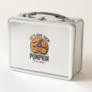 Halloween Pumpkin Funny Witch Hat Spooky Retro_1 Metal Lunch Box