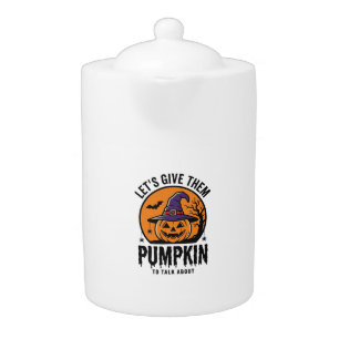 Halloween Pumpkin Funny Witch Hat Spooky Retro_1 Teapot