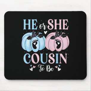 Halloween Pumpkin Gender Reveal He Or She Cousin T Mouse Pad