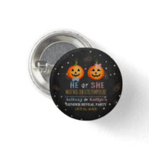 Halloween Pumpkin Gender Reveal Party Button