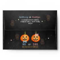 Halloween Pumpkin Gender Reveal Party Envelope