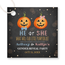 Halloween Pumpkin Gender Reveal Party Favor Tags