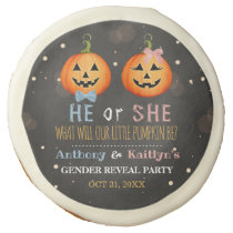 Halloween Pumpkin Gender Reveal Party Sugar Cookie