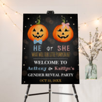 Halloween Pumpkin Gender Reveal Party Welcome Sign