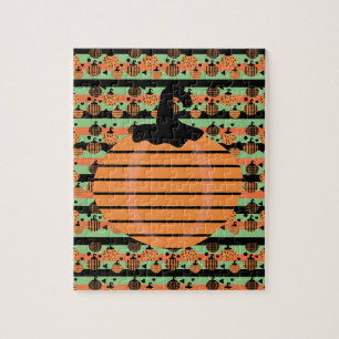 Halloween Pumpkin Geometrical Pattern Jigsaw Puzzle