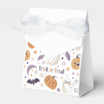 "Halloween Pumpkin Ghost and Bat Favor Box"