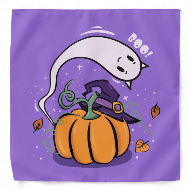 Halloween Pumpkin Ghost Bandana (Front)