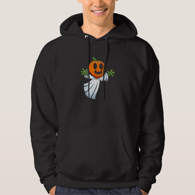 Halloween Pumpkin Ghost Hoodie (Front)
