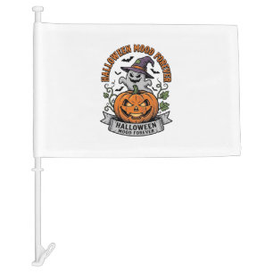 Halloween Pumpkin Ghost Vintage Engraving Shirt_1 Car Flag