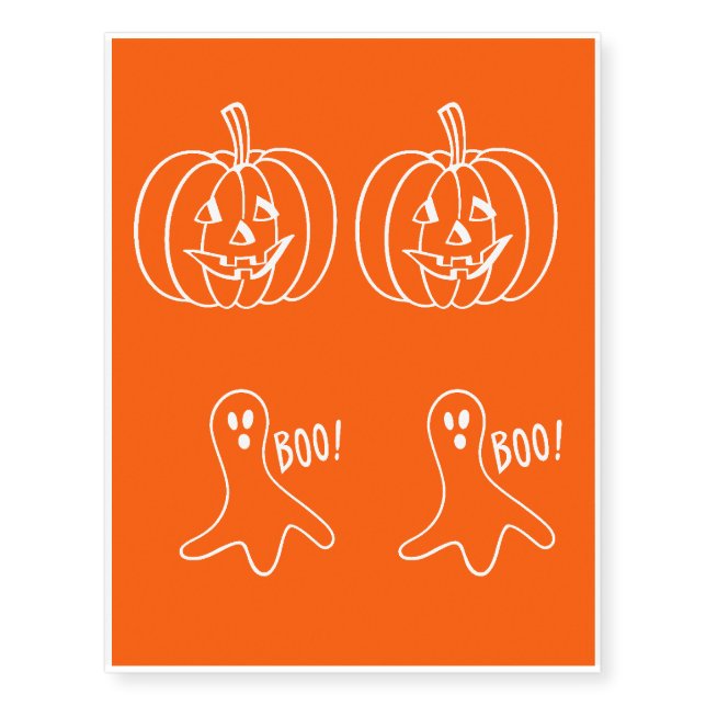 Halloween Pumpkin Ghosts 4Sadie Temporary Tattoos (Front)