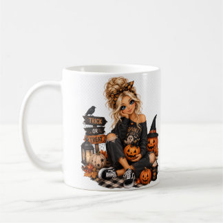 Halloween Pumpkin Girl Coffee Mug