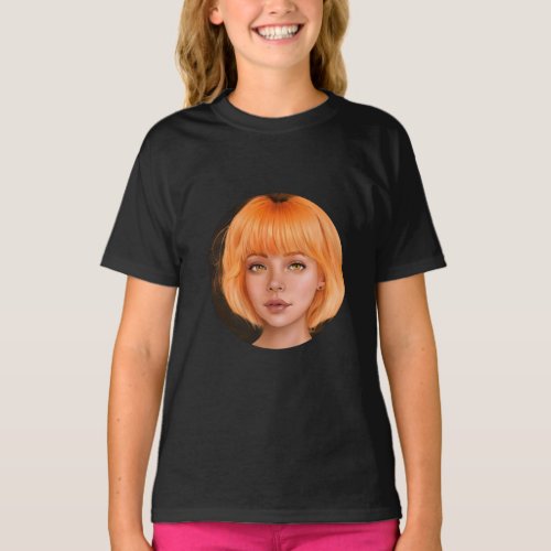 Halloween Pumpkin girl T_shirt