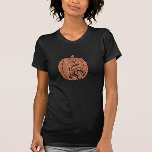 Halloween Pumpkin Glitter Texture Design 3 T_Shirt