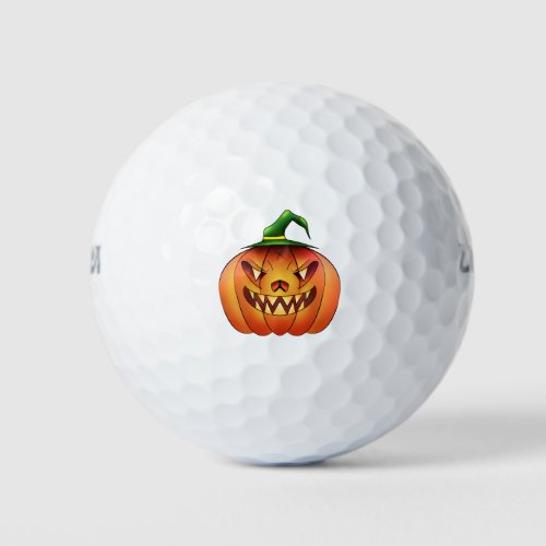 Halloween pumpkin golf balls