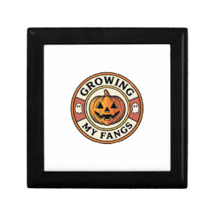 Halloween Pumpkin Growing My Fangs Vintage Badge_1 Gift Box