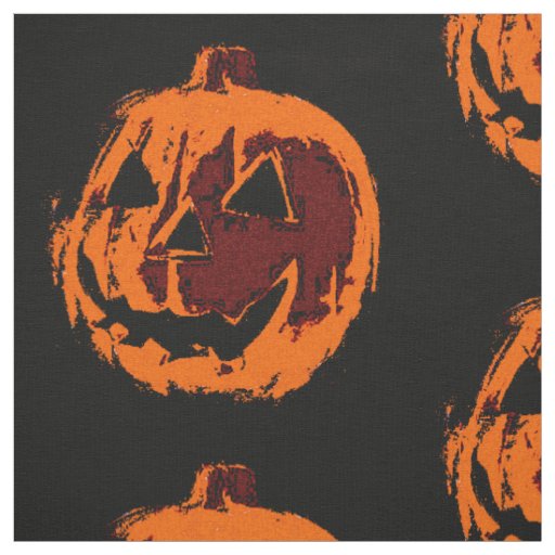 Halloween Pumpkin - grunge style + your ideas Fabric