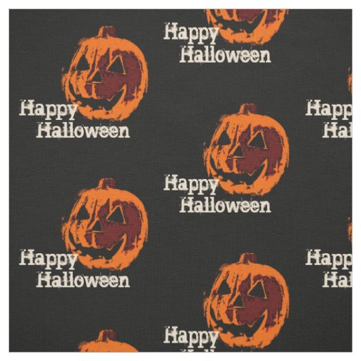 Halloween Pumpkin - grunge style + your ideas Fabric