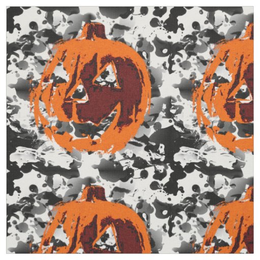 Halloween Pumpkin - grunge style + your ideas Fabric