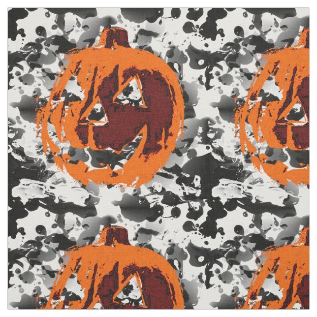 Halloween Pumpkin - grunge style + your ideas Fabric (Swatch)