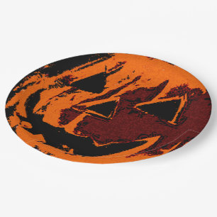 Halloween Pumpkin - grunge style + your ideas Paper Plates