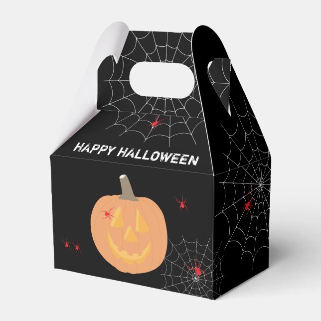 Halloween Pumpkin Halloween Party Favor Boxes (Front Side)