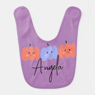 Halloween Pumpkin Hand Drawn Fun Baby Bib