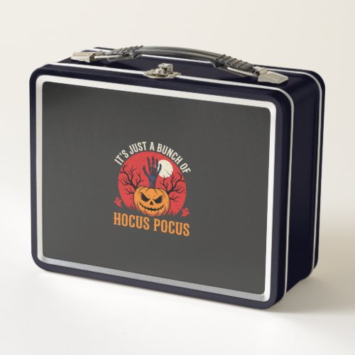 Halloween Pumpkin Hand Retro Horror Graphic Metal Lunch Box