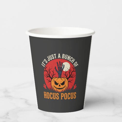 Halloween Pumpkin Hand Retro Horror Graphic Paper Cups