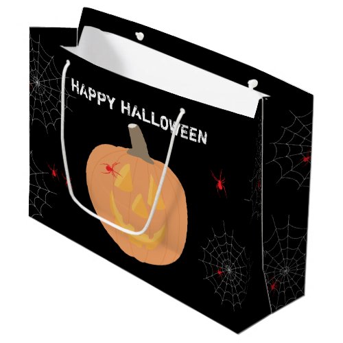 Halloween Pumpkin Happy Halloween  Large Gift Bag