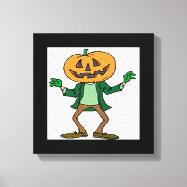 HALLOWEEN PUMPKIN HEAD CANVAS PRINT (Front)