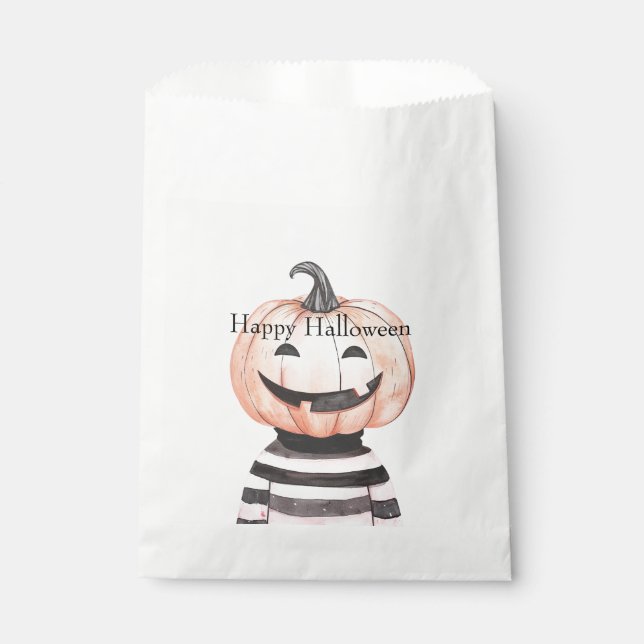 Halloween Pumpkin Head in T Shirt  Favor Bag (Front)